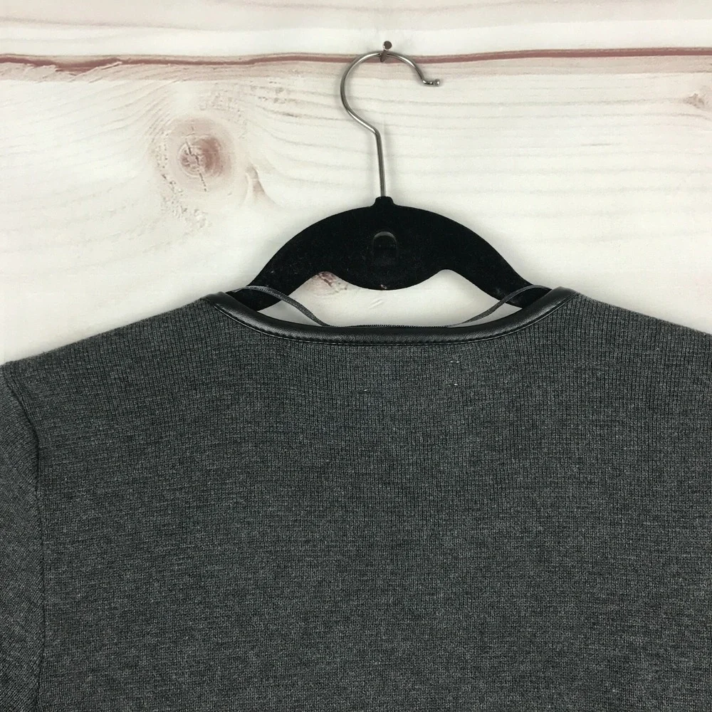 Charter Club Sweater Womens XS Gray Cardigan Open Front Long Sleeve Zip Pocket